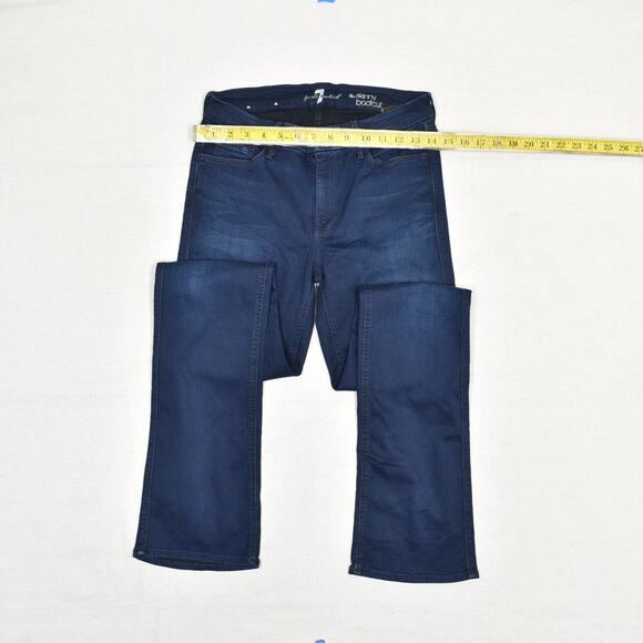 7 For All Mankind Women's Jeans Cotton Blend Blue Size 29x34 Skinny Boot Zip - Picture 4 of 8